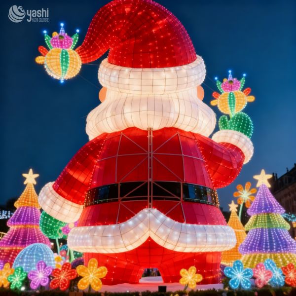 Giant Christmas Santa Lantern - Vibrant LED Outdoor Christmas Decoration