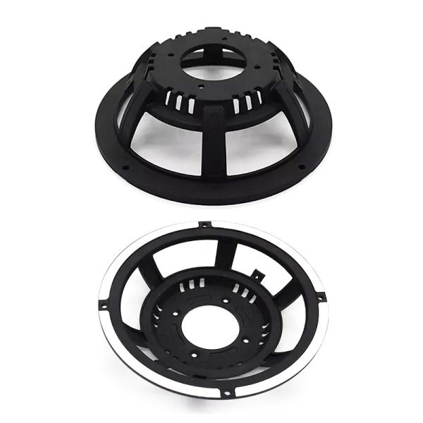 Factory Cheap Price Black Powder Coated Metal Speaker Frame Rapid Prototype CNC Aluminum Machining