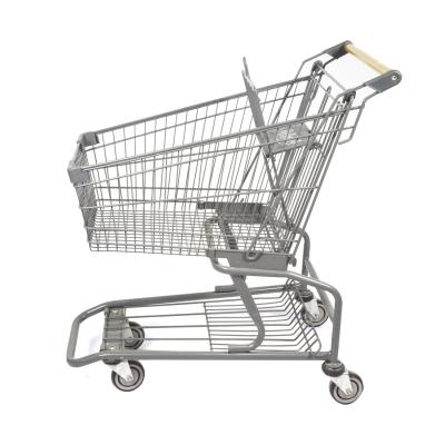 Venda por atacado americana do carrinho de compras de Gray Classic Light Supermarket Metal do estilo customizável