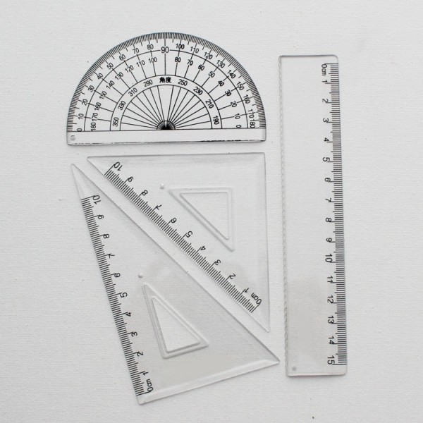 high quality math stationery clear scale custom logo ruler set