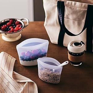 Microwave Dishwasher Safe, Leak-free, Bundle Pack Bowls, Reusable Silicone Clear Bowls
