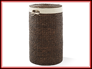 Round Laundry Hamper With Lid And Removable Liner Bag - Natural, Woven Water Hyacinth Wicker Laundry Basket For Clothes And Towels