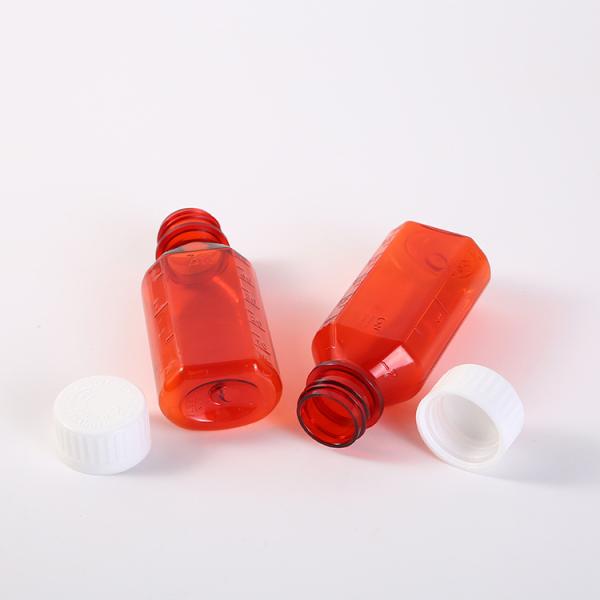 2oz 4oz 8oz 12oz16oz Oval Bottle PET Amber Container Cough Syrup Bottle Medicine Liquid Oral Plastic Bottles with Childproof Cap