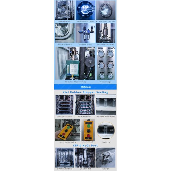 10kg Load Lyophilizer Pharmaceutical Freeze Dryer Air Cooling
