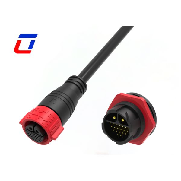 Plastic Circular Connectors M25 2+20Pin  Low Voltage IP67 Waterproof Connector