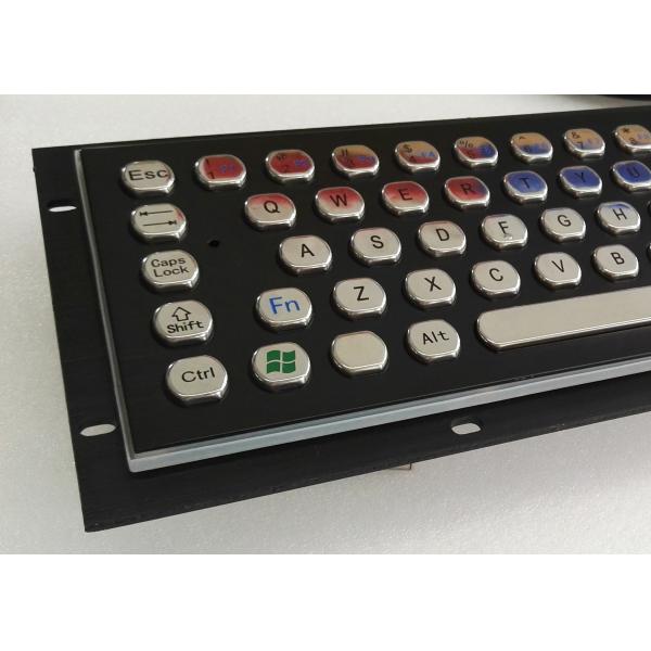 Black Metal Stainless steel Industrial Mounted Keyboard with Trackball Pointing Device
