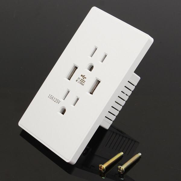 América do Sul Soquetes de saída USB padrão de parede para uso residencial / de uso geral