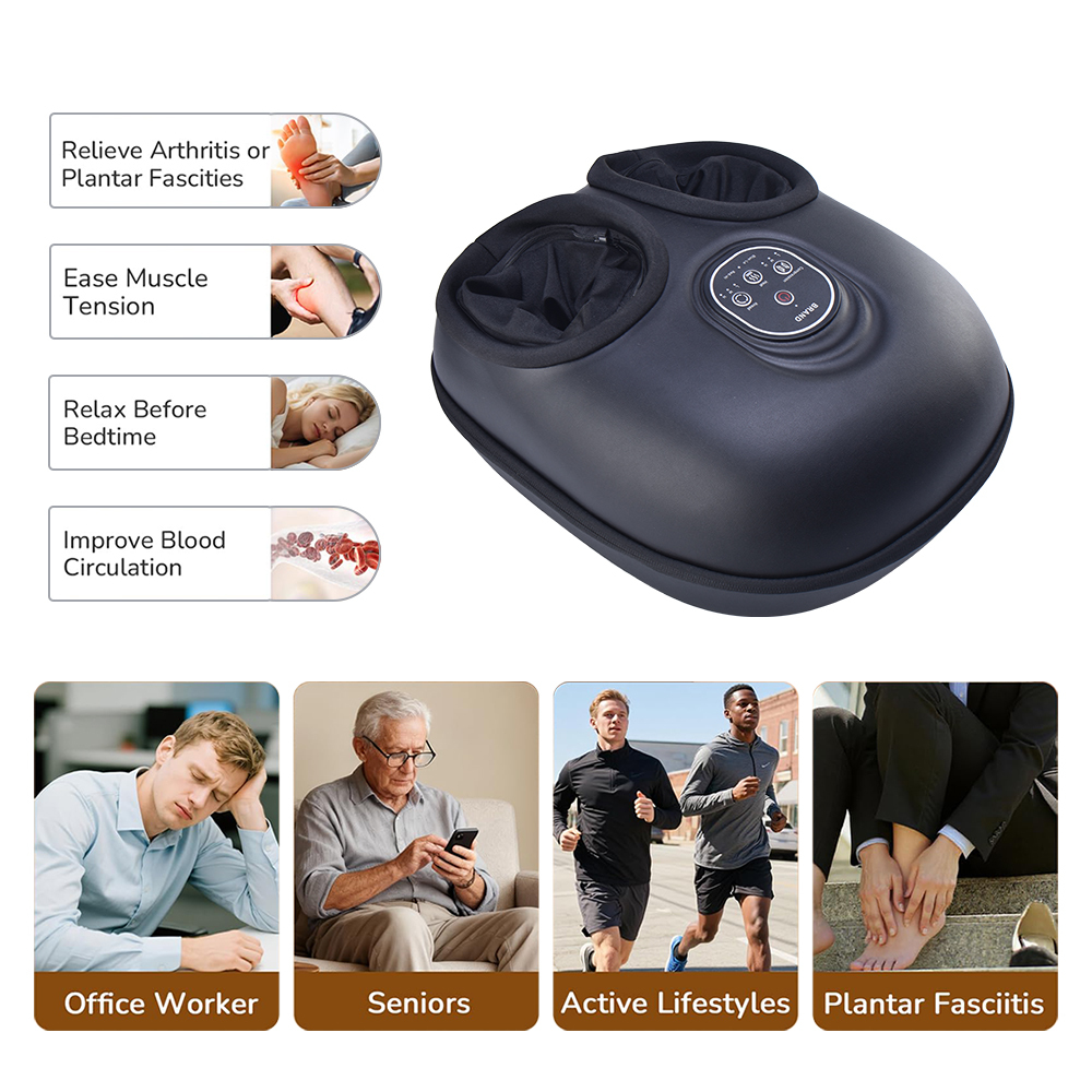 air Relax Compression Blood Circulation Foot Leg Massager Botas De Presoterapia Shiatsu Kneading Electric Rolling Foot Massager