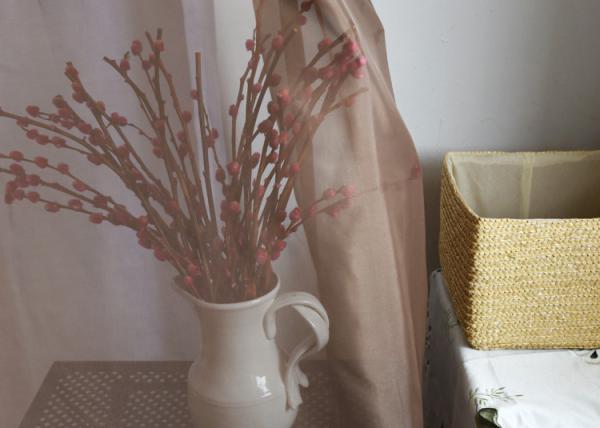Soft / Lightweight Fabric Dining Room Curtains 100% Polyester Dry Clean Only