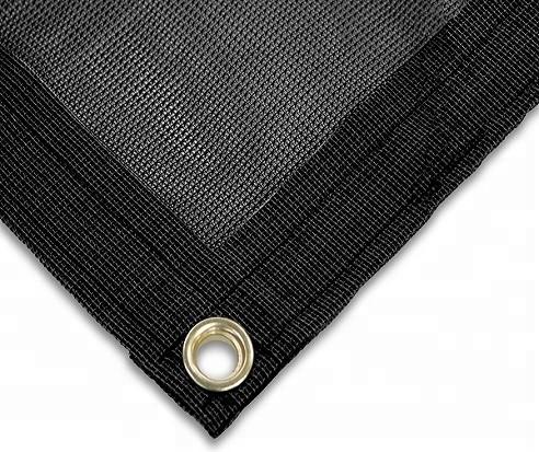 Outdoor Heavy Duty Black PVC Coated Mesh Tarp With Brass Grommets For Dump Truck