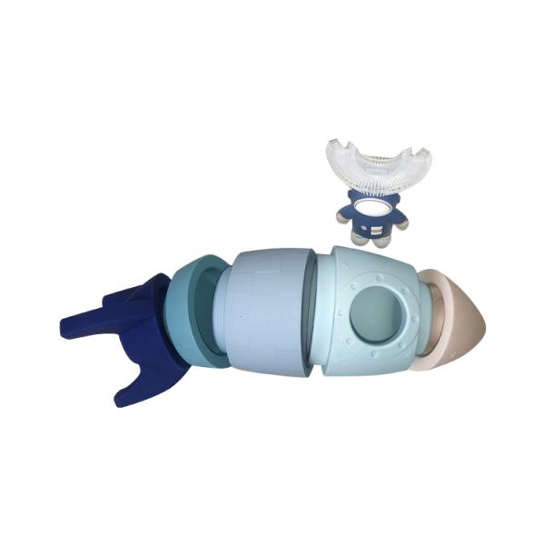Silicone Baby Rocket Toy Teeth Brush Decoration Customized Color