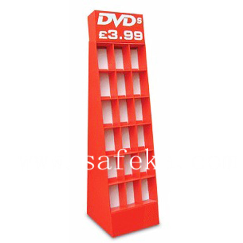 18 Cells Floor Display Rack design for DVDs
