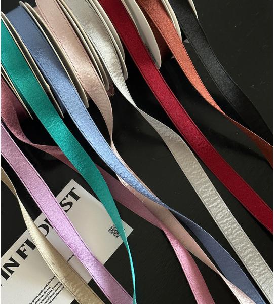 1.5cm/10m Polyester Glossy Velvet Ribbon Flower Bouquet Tie for DIY Ribbon Baking and Handmade Floral Materials