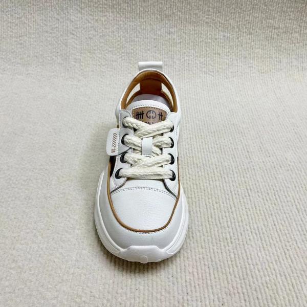 Flat Hollow Women Leather Sandals Breathable Casual Shoes And Lace Up