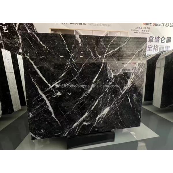 Hotel Surface Finishing Polished Italian Fendy Black Marble with White Veins Tile