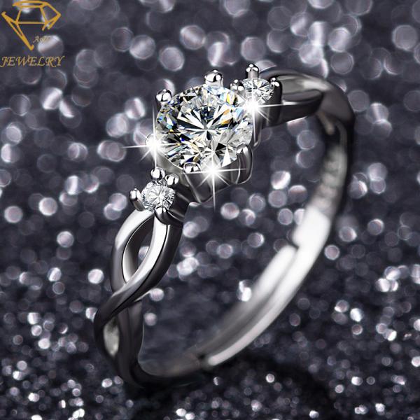 Silver Plated Rings Personalized Jewelry Cubic Zirconia