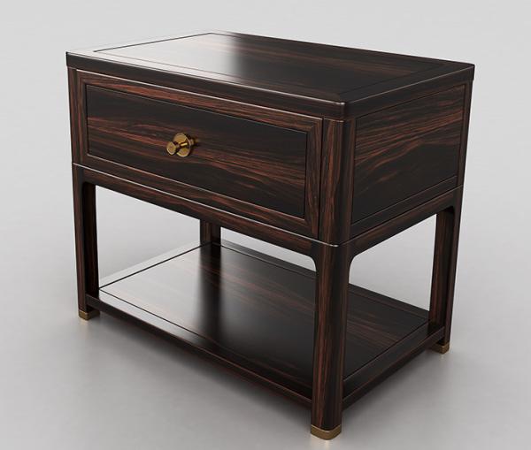 Rectangle Ebony Hard Wood Night Stand 600*500*550mm For Hotel