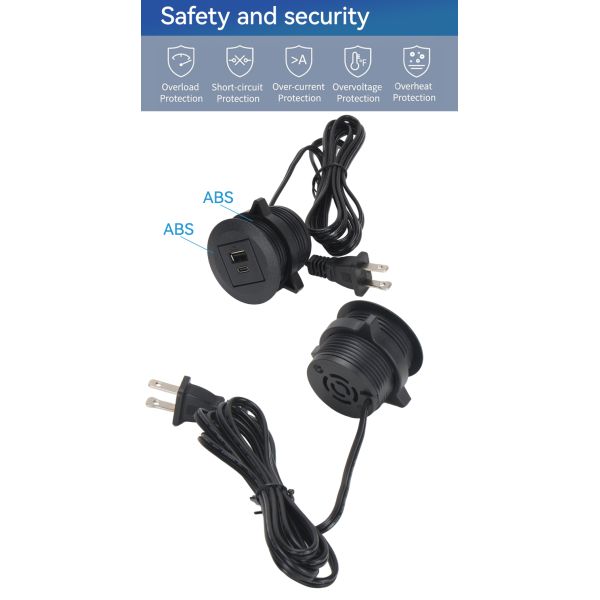 Furniture Recessed USB C Power Grommet Charger 20W Output