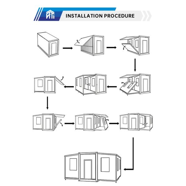 40FT Modular Container House with Galvanized Steel Frame for Fast Installation and Extendable Design