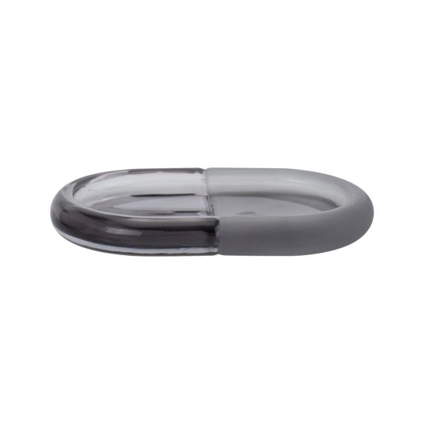 Grey Glass Bathroom Vanity Accessories Round Five Piece Set With Soap Dish For Shower