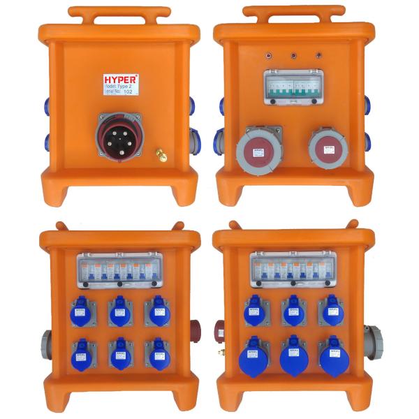 Distribuição de poder IP66 feita sob encomenda termoplástico portátil da distribuição de poder MK2 380V 125A com proteção dos interruptores