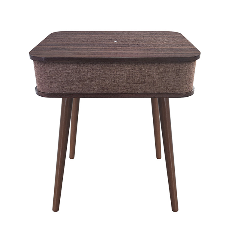 Smart Charging Bedside Table with Immersive Surround Sound, Bluetooth Speaker Side Table with Wireless Charger, RGB Ambient Light & Storage Drawer for Bedroom Living Room