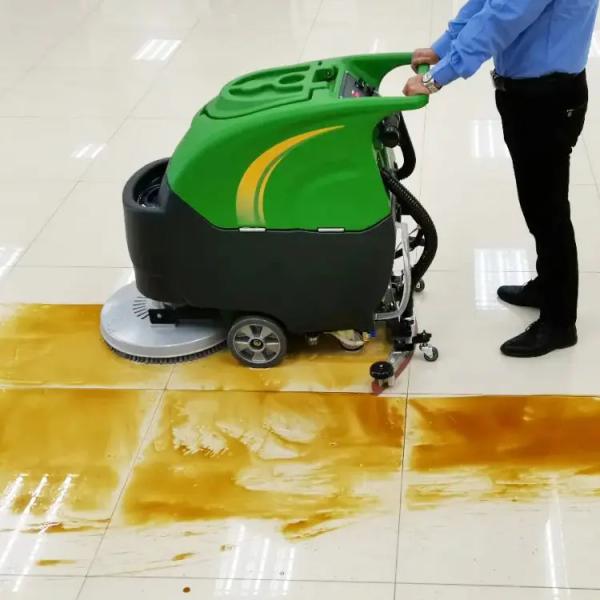 CE Red USA Metal Key Motor Power Building Battery Dual Brush Floor Scrubber Dryer Machine