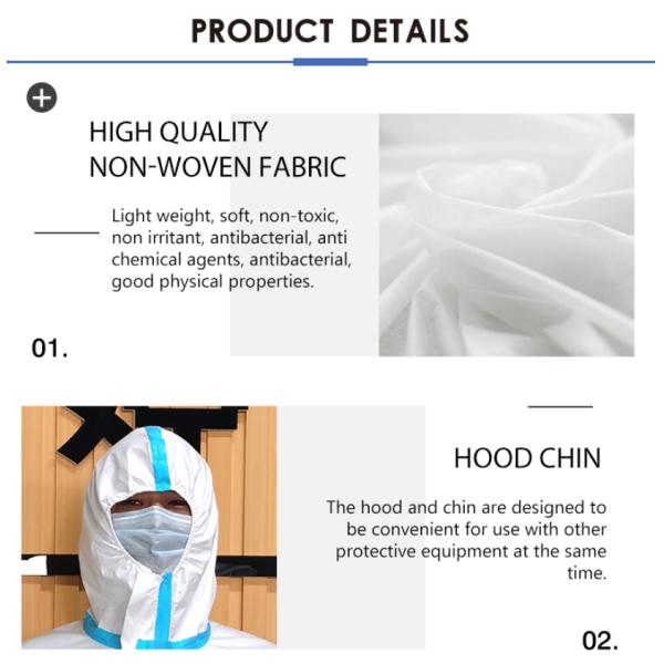 Medical Disposable Disposable Protective Suit Non Woven Isolation Gown