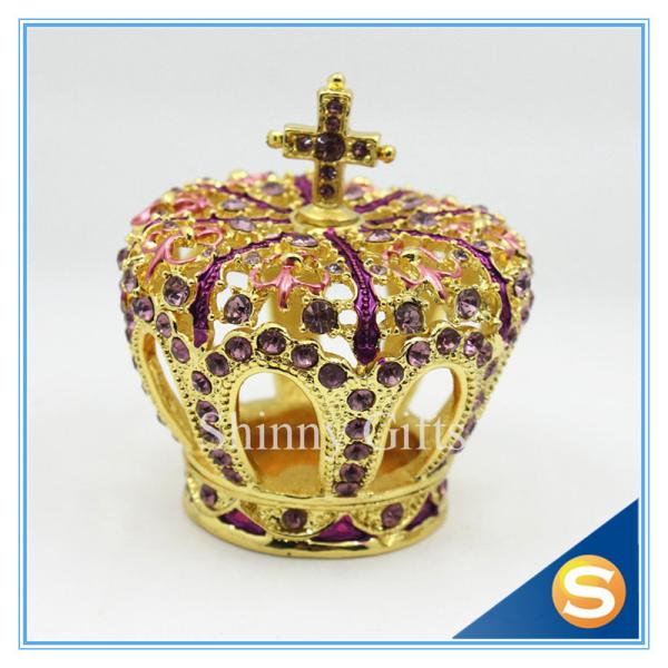 Luxury home decoration Crown shape wedding gifts personal Trinket box display SCJ273