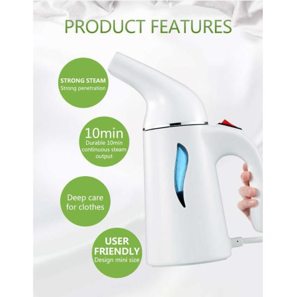 H-110 Travel Garment Steamer 130ML Automatic Shut Off Easy - Fill Tank 8 Min Antomomy
