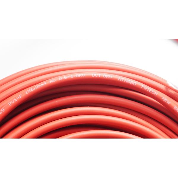 Cabo solar habilitado do núcleo PV1-F 6mm2 picovolt da C.C. do CE do TUV único para o painel solar