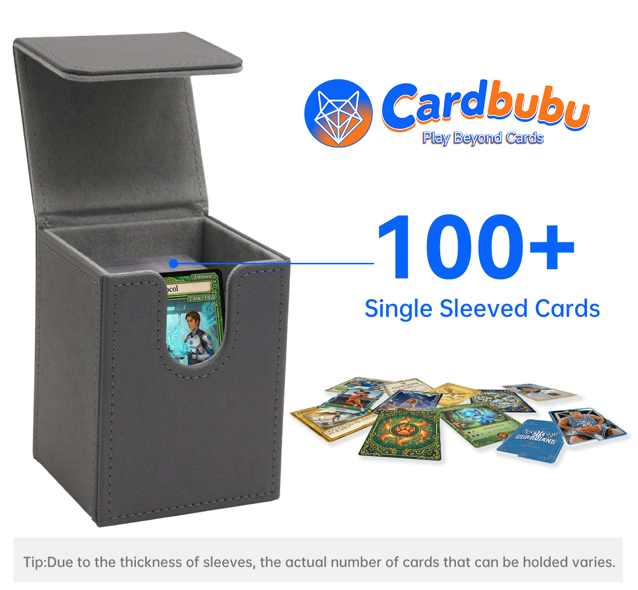 Eco Friendly PU Leather Deck Box Storage Trading Card Case Holder Holds 100 Cards