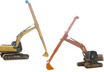 Long Reach Project Excavator Telescopic Arm With Standard Bucket Clamshell Bucket