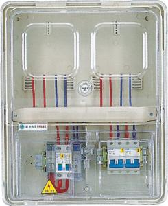 2 posições surgem a caixa montada do medidor elétrico com a porta transparente