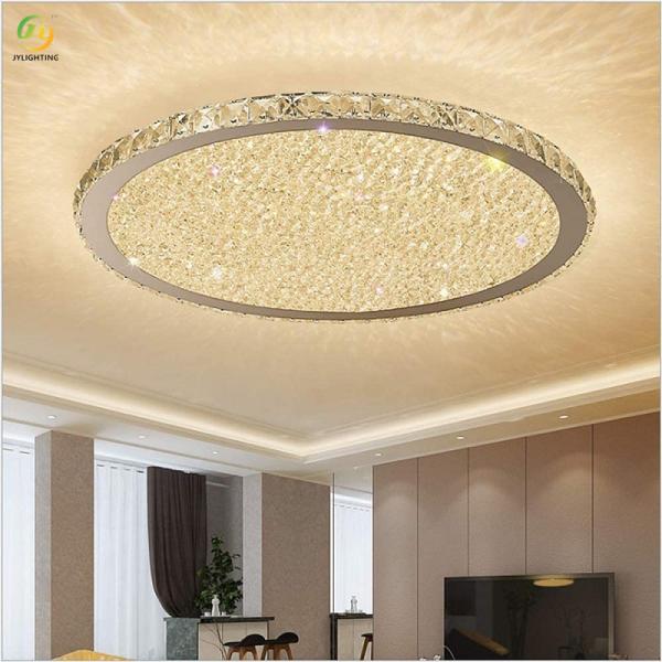 JYLIGHTING Round Simple Modern Living Room Light Luxury Romantic Home Led Crystal Ceiling Lamp