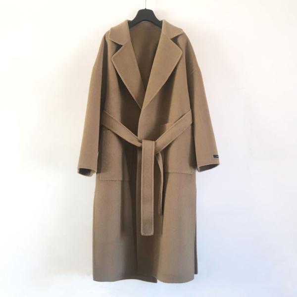 Средняя длина тонкое шерстяное пальто для женщин Конец кашемирного пальто Стандартная толщина поддержка