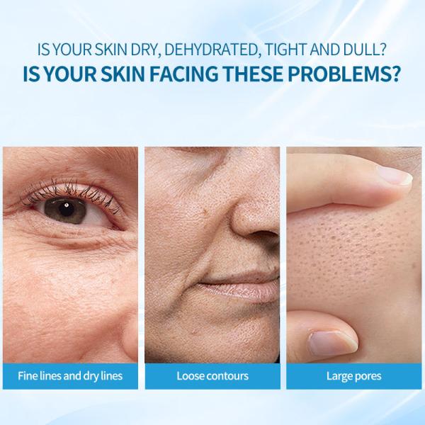Sérum pour la peau au collagène, acide hyaluronique, blanchissant, éclaircissant et vitamine C, en marque de distributeur