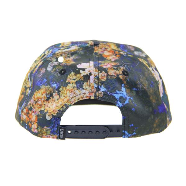 100% polyester 7 Panel Snapback Custom Camp Hat With Leather Patch Logo On Front