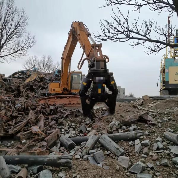 Parties de machines de construction Ciseaux pour excavatrice à double cylindre pour la découpe et le démontage