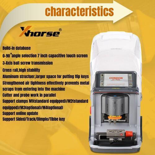 Le V3.6.2 Xhorse Condor XC-Mini Plus Machine automatique de coupe de clé série Master avec 3 ans de garantie
