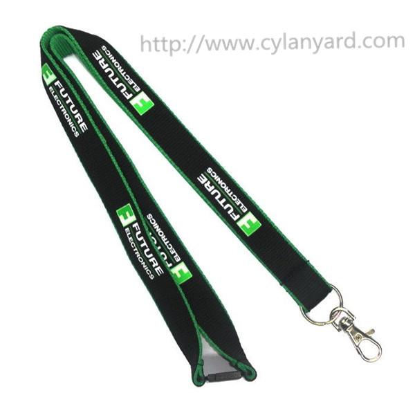 Colored yarn woven striped rainbow lanyards, printed logo dyed yarn woven stripes lanyard,