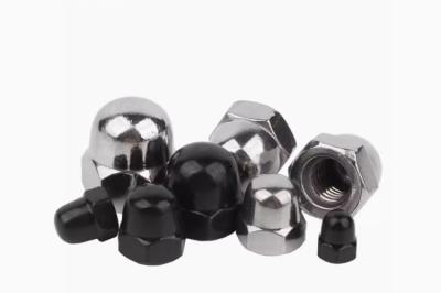 M5 M8 Aço carbono Cupom de nozes Classe 4.8 Grau 8.8 nozes de acron Prata Negro acabamento