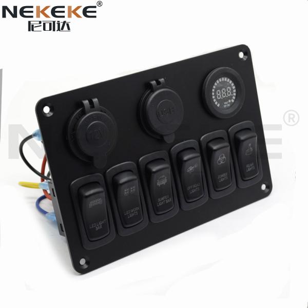 Dustproof 12V 24V Waterproof Switch Box , Boat Toggle Switch Panel With 10A Fuse