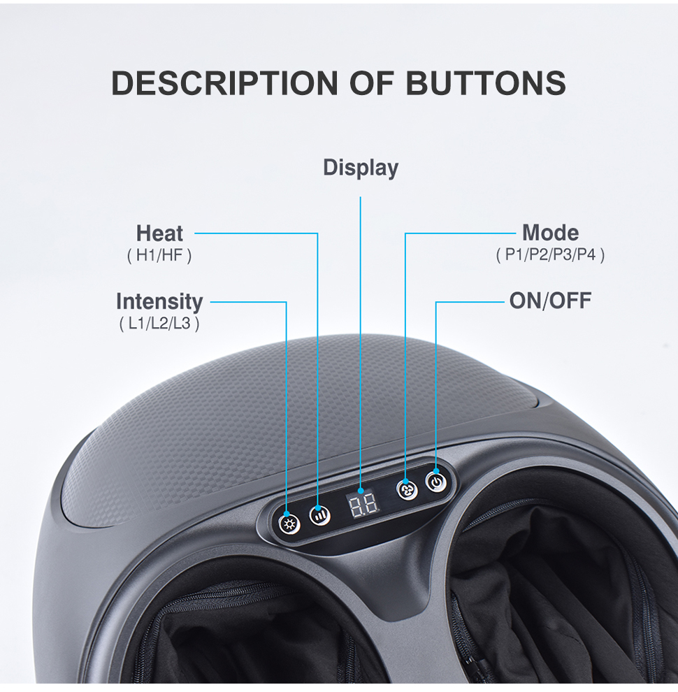 Shiatsu Kneading Foot Massager with Air Pressure and Heating Function for Ultimate Comfort