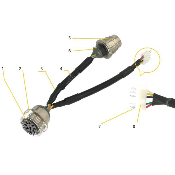22AWG Wire Gauge RET Cables Male To Female AC 500V With SCN2.54-6P Plug