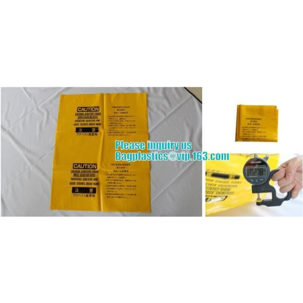 PE asbestos waste bags, Disposal Plastic Bag for Construction Waste, rubbish bag for asbestos fibers, bagplastics, bagea