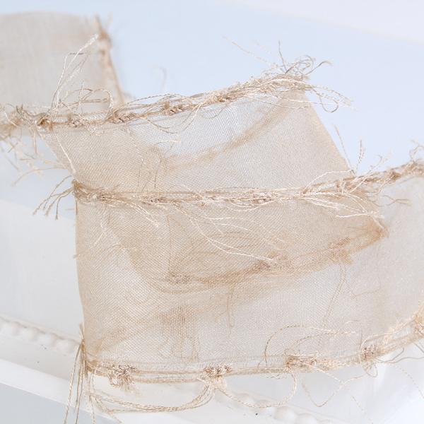 25mm-50mm Tassel Edge Полиэстерная лента для цветочного шоколада Подарочная упаковка и украшение одежды