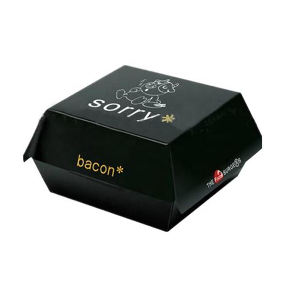 Nuevo Estilo Caja de embalaje de hamburguesas de tamaño personalizado de calidad alimentaria impresa cartón Kraft corrugado Matt laminado para embalaje de Hamburgo