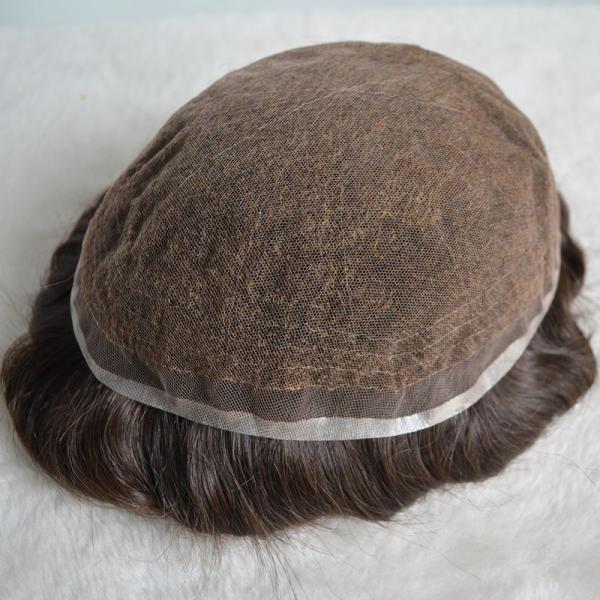 Full Swiss Lace French Lace Human Hair Replacement Wig Human Hair System Men Toupee INDIAN Hair Perfect Straight 8*10