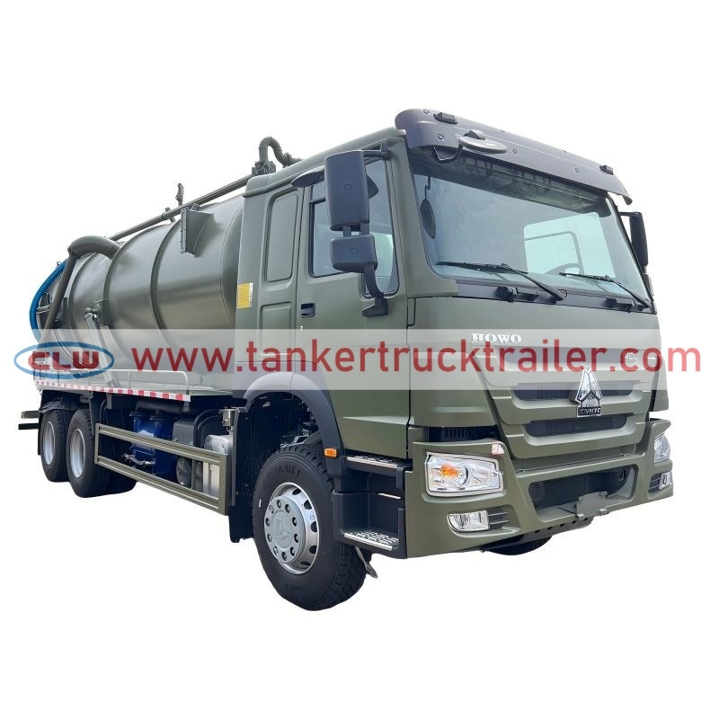 HOWO 6x4 15CBM Vacuum Sewer Tank Truck for Wastewater Management
